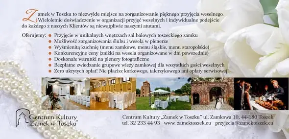 Zamek w Toszku zaprasza na organizację wesela – bez ukrytych kosztów