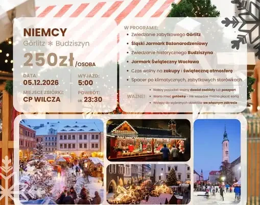 Jarmark Świąteczny na Łużycach – wycieczka z Gminnego Ośrodka Kultury w Pilchowicach