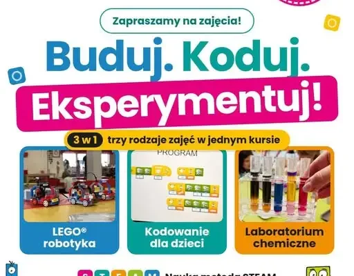 Kurs STEAM dla dzieci 5–9 lat w Wilczy – robotyka, kodowanie i chemia