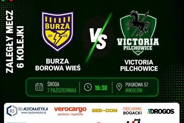 Victoria Pilchowice zagra na wyjeździe z KS Burza Borowa Wieś w zaległym meczu III Ligi Śląskiej