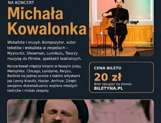 Michał Kowalonko wystąpi na Zamku w Toszku – koncert już 21 października