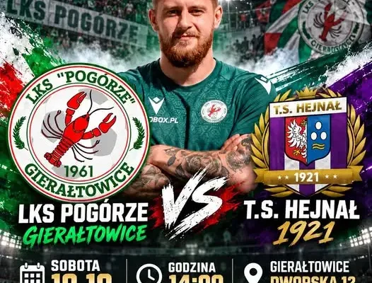 LKS Pogórze Gierałtowice kontra wicelider TS Hejnał Kęty – 9. kolejka A klasy Oświęcim