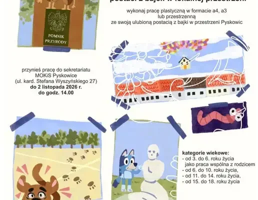 Bajkowe Pyskowice: konkurs plastyczny dla dzieci i młodzieży. Termin składania prac do 2 listopada