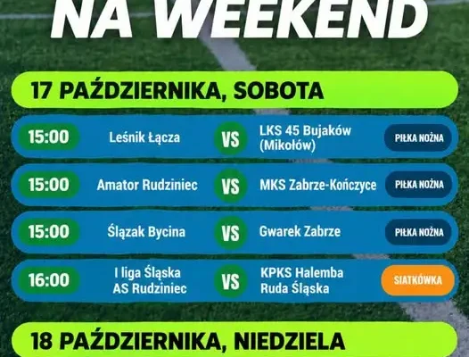 Piłkarski weekend w gminie Rudziniec – sprawdź terminarz