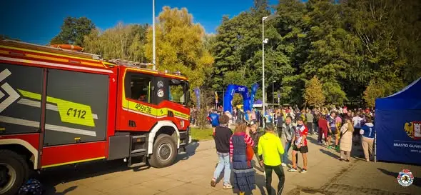 Strażacy z OSP Gliwice Brzezinka zabezpieczali 12. PKO Półmaraton Gliwicki