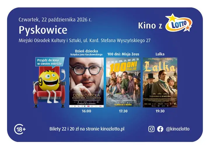 Kino ZLOTTO zawita do Pyskowic – już 22 października