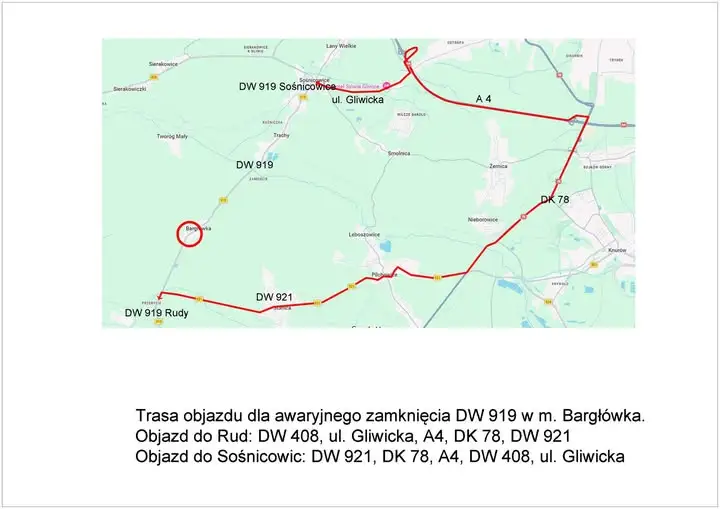 Awaria przepustu zamknęła DW 919 w Bargłówce – objazdy potrwają do 22 października