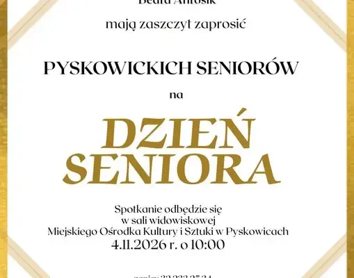 Dzień Seniora w Pyskowicach – zapisy trwają, liczba miejsc ograniczona