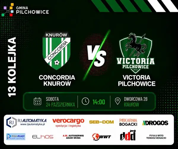 Victoria Pilchowice zagra na wyjeździe z Concordią Knurów w 13. kolejce III ligi śląskiej