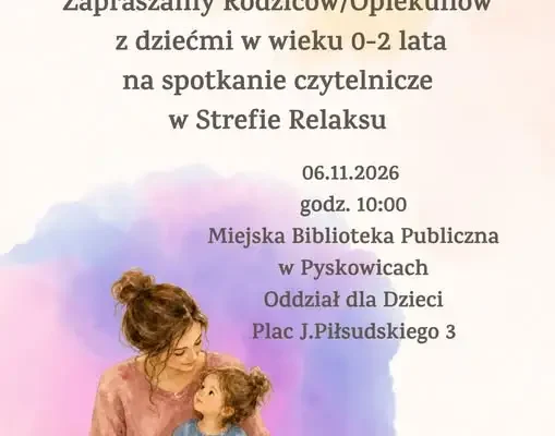 Pyskowice: „Czytanie na dywanie” – poranek z książką dla najmłodszych
