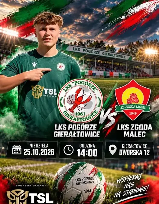 LKS Pogórze Gierałtowice zaprasza na mecz z LKS Zgoda Malec i konkurs rzutów karnych