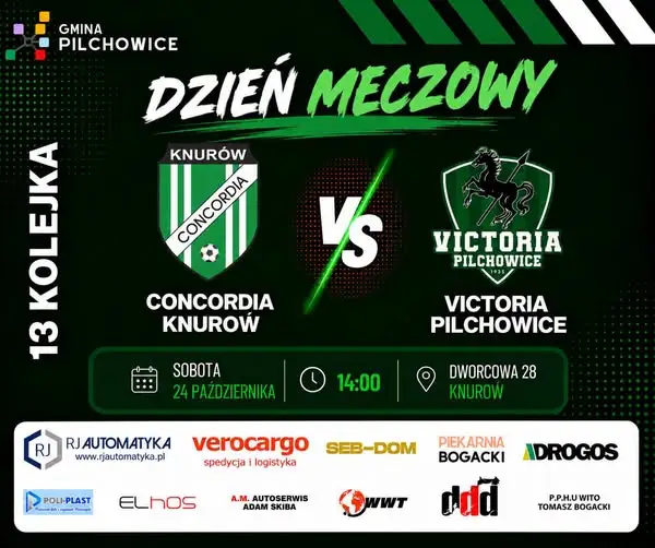 Concordia Knurów kontra Victoria Pilchowice – 13. kolejka III ligi śląskiej
