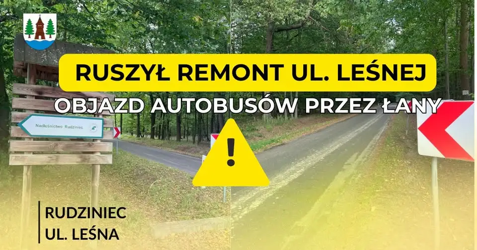 Remont ul. Leśnej w Rudzińcu – utrudnienia dla kierowców i pasażerów